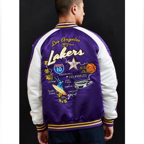 Rare! NBA Lakers Black Label Starter Jacket - Urban Outfitters - Picture 4 of 9